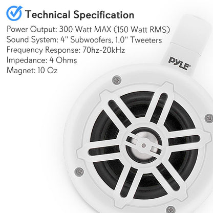 product image number 6 for Pyle 4‚Äù Waterproof Rated Tower Speakers