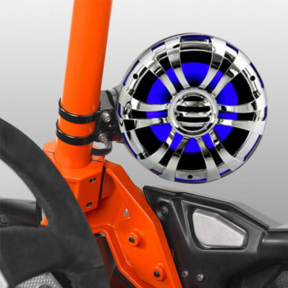 Marine Speakers Waterproof 200W Stainless Steel LED Lights Silver