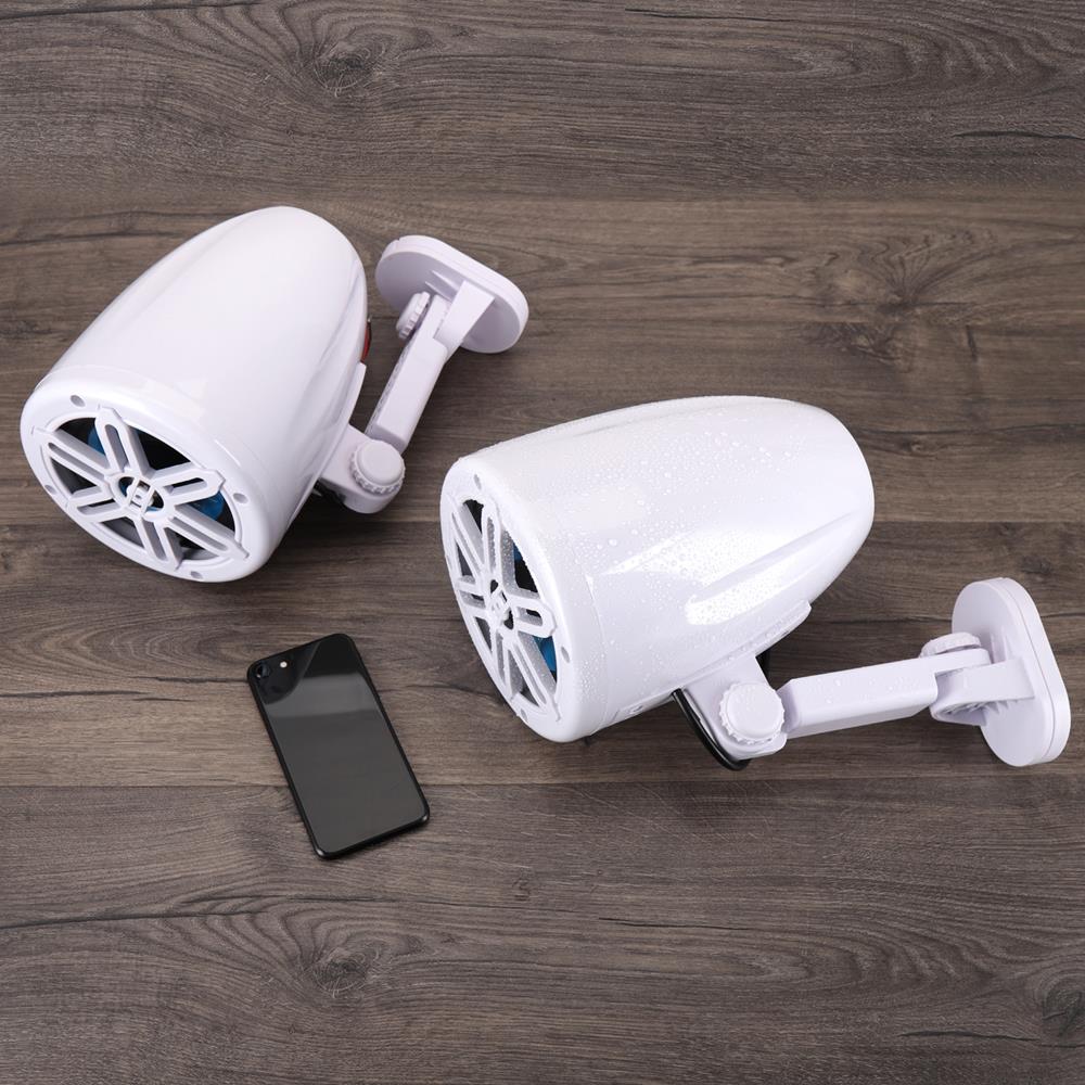Waterproof Off-Road Speakers 180W 360° Bracket White - Thumbnail 3