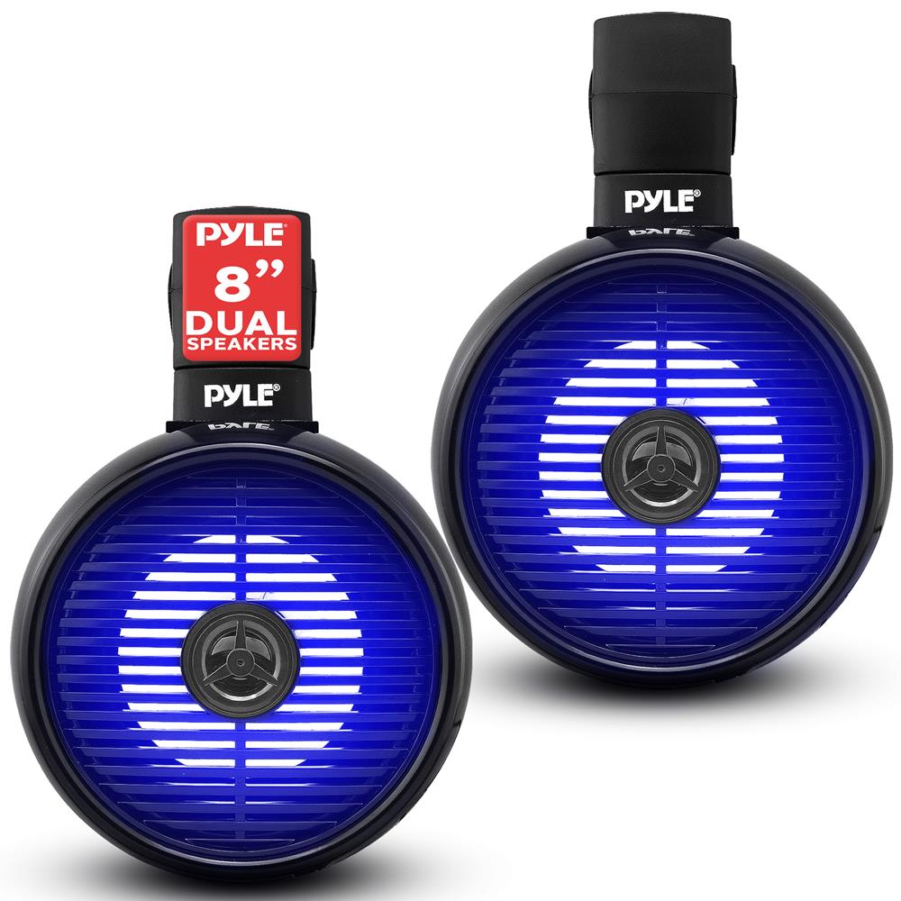 8" Marine Speaker with Waterproof LED Lights and ABS Construction - Thumbnail 3