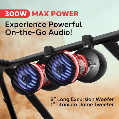 8" Marine Speaker Waterproof LED Lights ABS Construction