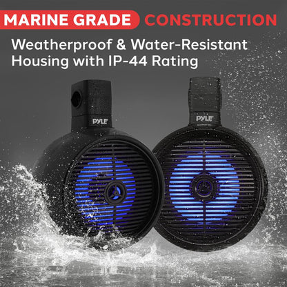 8" Marine Speaker Waterproof LED Lights ABS Construction