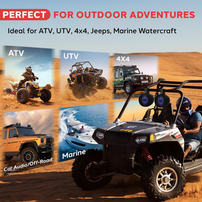 8" Marine Speaker Waterproof LED Lights ABS Construction