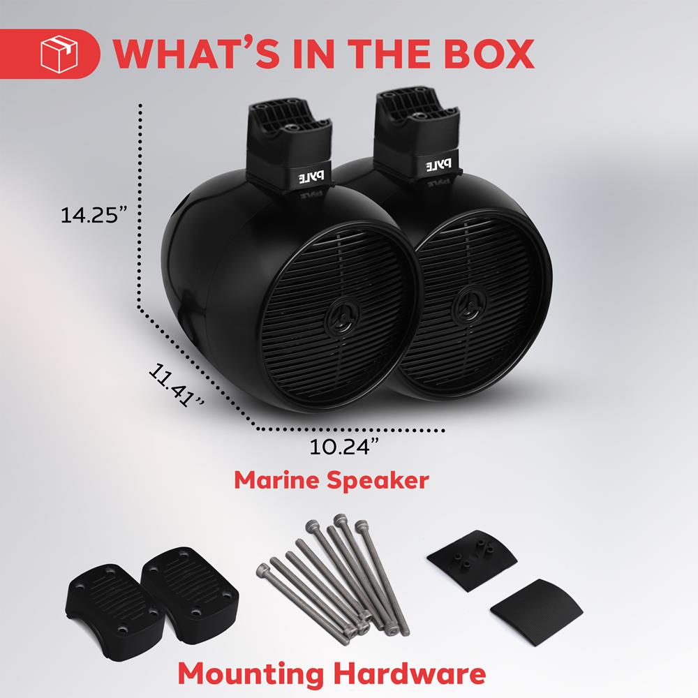 8" Marine Speaker with Waterproof LED Lights and ABS Construction - Thumbnail 5