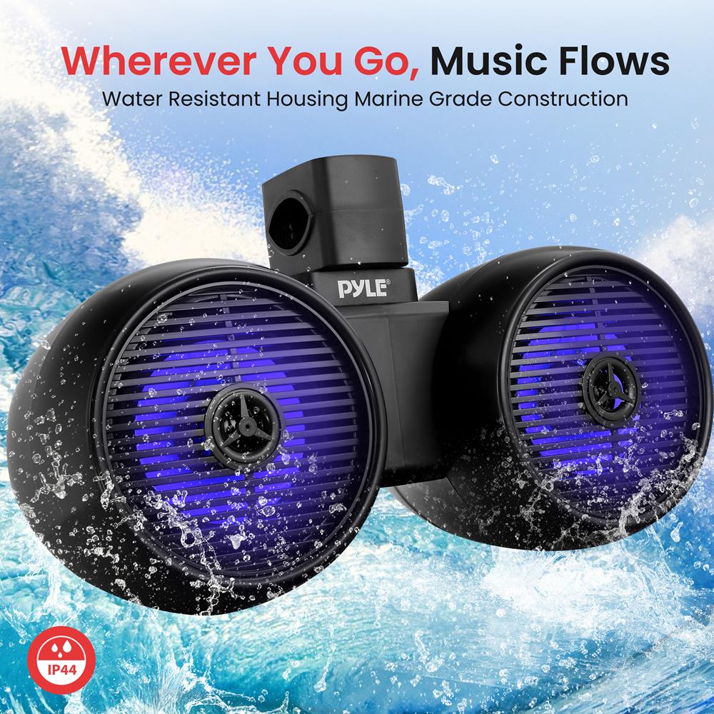 Dual Bluetooth Marine Speakers - Waterproof 200W LED 6.5