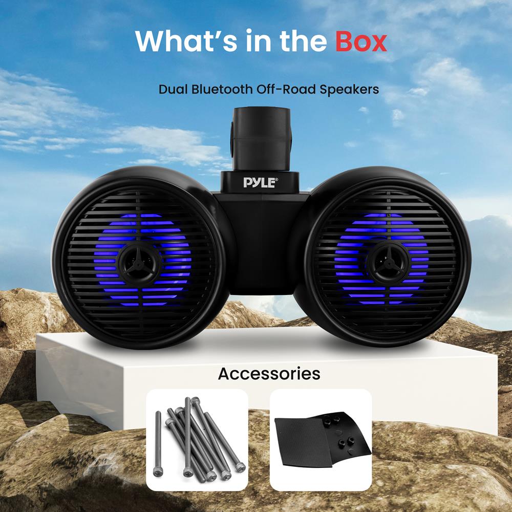 Dual Bluetooth Marine Speakers - Waterproof 200W LED 6.5