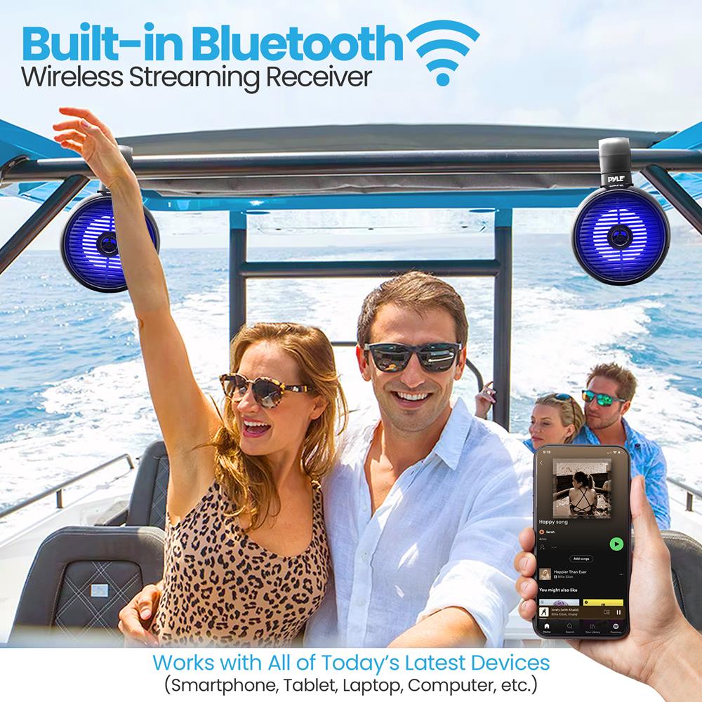 product image number 6 for Pyle Marine Wakeboard Bluetooth Speaker Syste