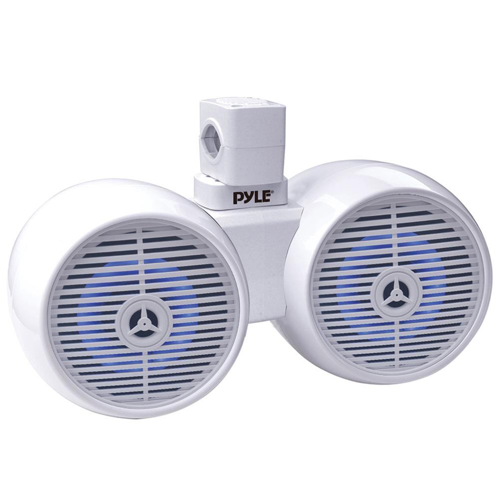 Dual Bluetooth Marine Speakers 300W Waterproof LED White - Thumbnail 2
