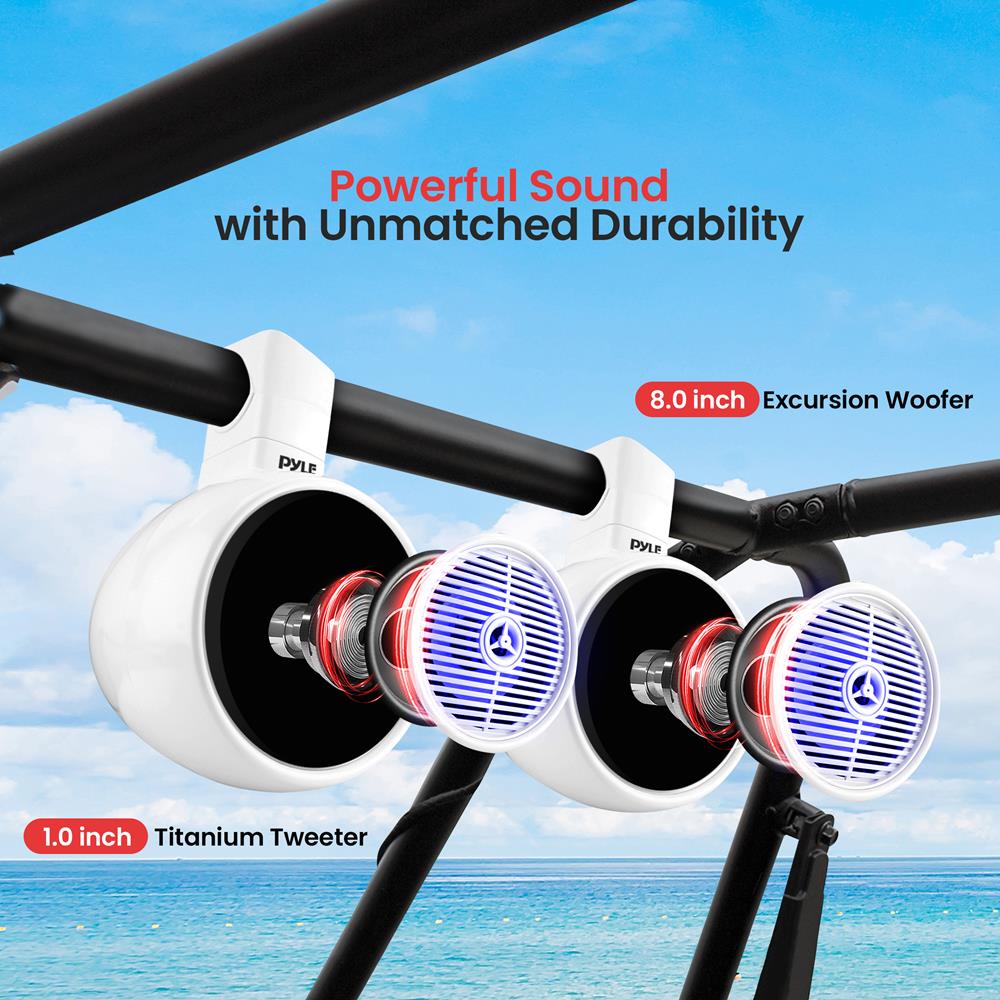 bluetooth fishing pole Pyle Bluetooth Waterproof Off-Road Speakers