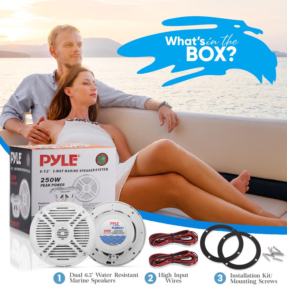 product image number 2 for Pyle 6.5 Inch Component Marine Speakers