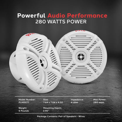 product image number 3 for Pyle 7.7 Inch Component Marine Speakers