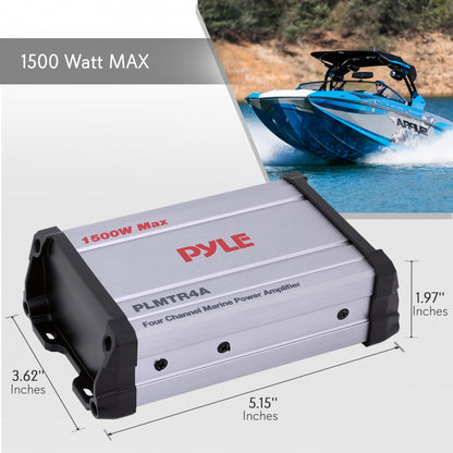 Marine Amplifier 1500W Waterproof 4-Channel IP-65