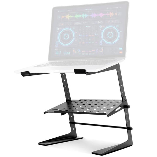 Laptop Computer Stand For Dj W/Storage Shelf