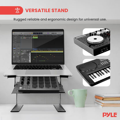 Portable Adjustable Laptop Stand with Storage Shelf, 6.3-10.9" Height