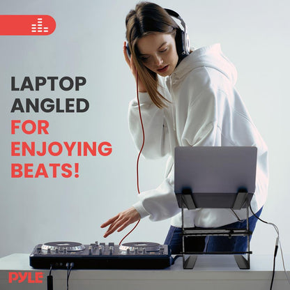 Portable Adjustable Laptop Stand with Storage Shelf, 6.3-10.9" Height