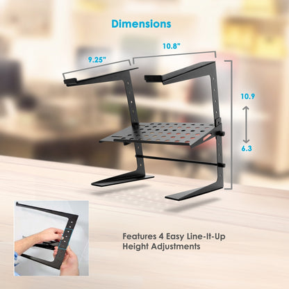 Portable Adjustable Laptop Stand with Storage Shelf, 6.3-10.9" Height
