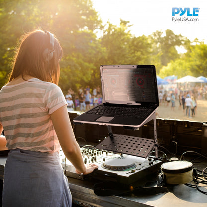 Portable Adjustable Laptop Stand with Storage Shelf, 6.3-10.9" Height