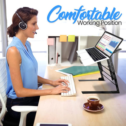 Portable Dual Laptop Stand - Ergonomic Adjustable Steel Design