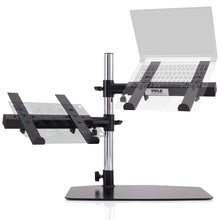 Laptop, Mixer & Studio Equipment Stand Holder Tabletop Mount, Universal Dual Device Placement, Adjustable