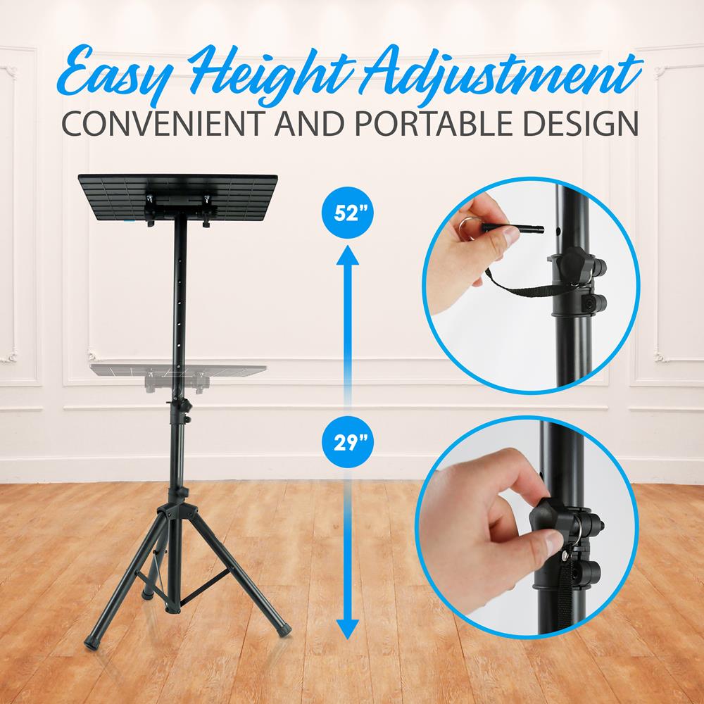 Laptop Projector Tripod Stand - Adjustable Metal, 20