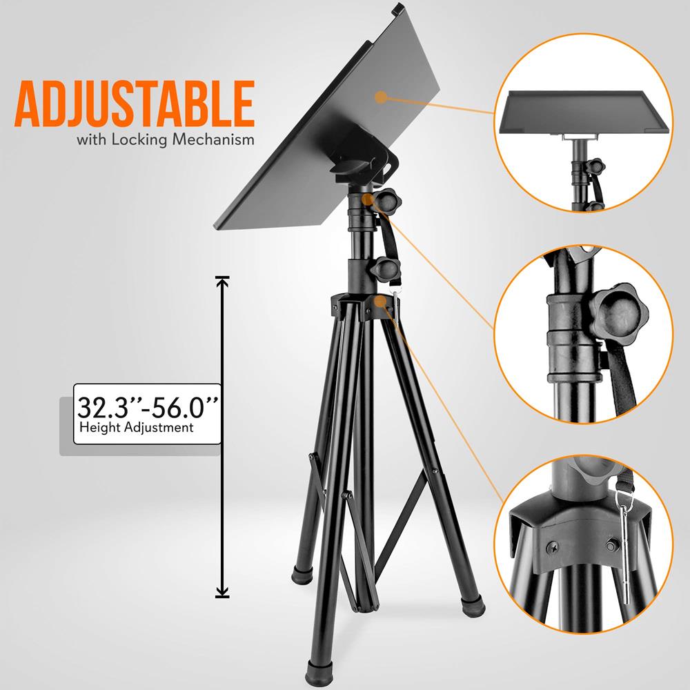 Speaker Stand Tripod - Height Adjustable, Durable Metal, 32-56