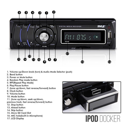 product image number 3 for Pyle Detachable Face Radio Stereo Receiver