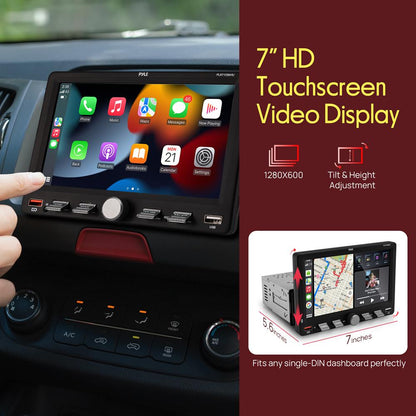 7" Single Din Touchscreen Car Stereo – With Wireless Apple Carplay & Android Auto, Bluetooth, Type-C & Usb Fast Charging, Aux/Sd And Hands-Free Calling (Black)