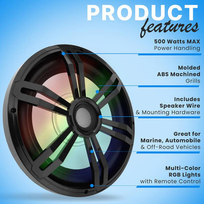 product image number 6 for Pyle 12'' Slim Waterproof Subwoofer