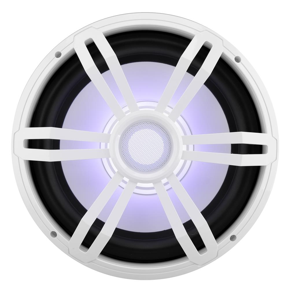12" Slim Marine Subwoofer 500W Waterproof RGB Lights White