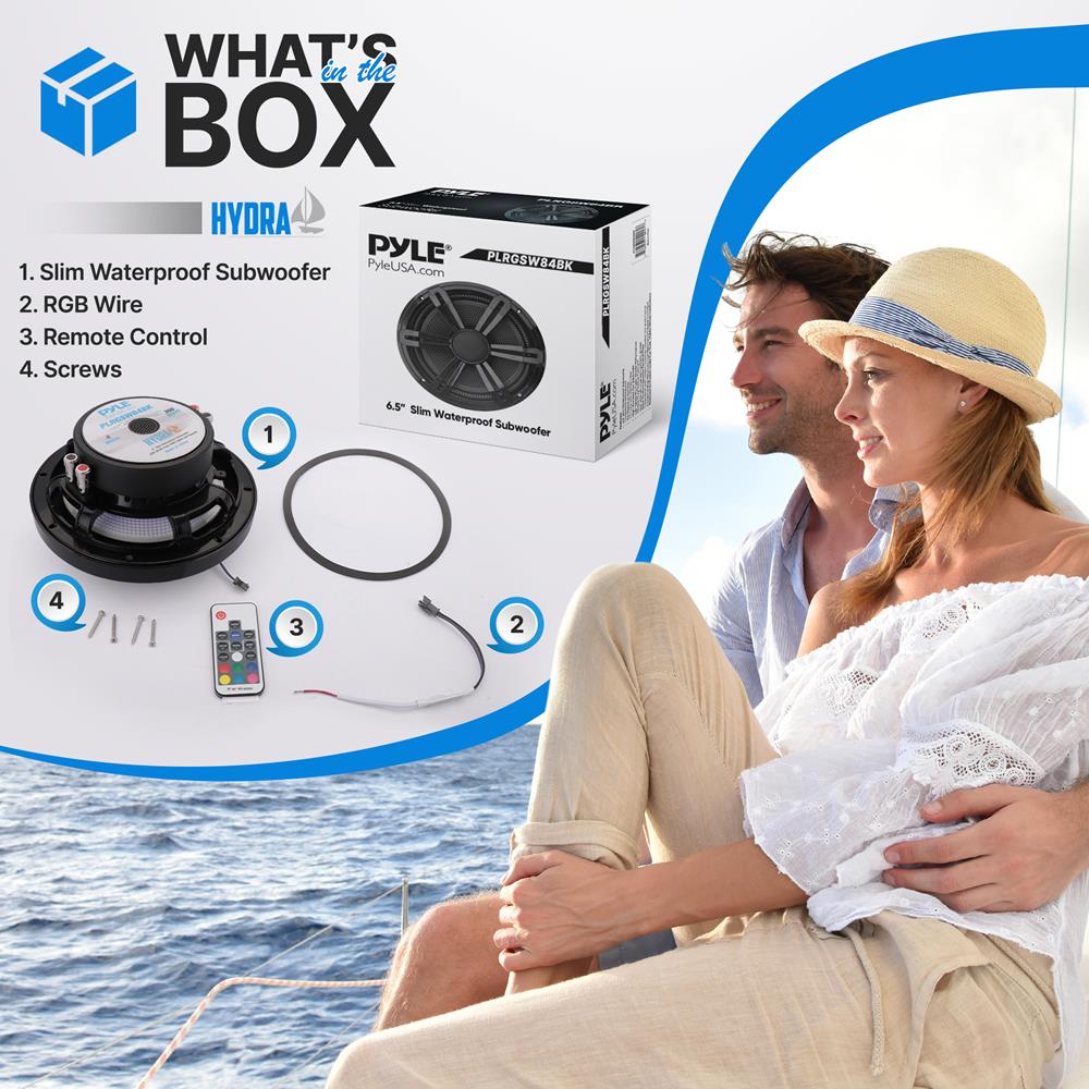 product image number 2 for Pyle 8‚Äù Slim Waterproof Subwoofer