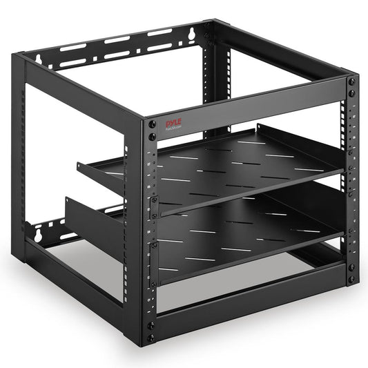 10U Open Frame Server Rack - Heavy-Duty Steel, Lockable Wheels, 440 lbs Capacity