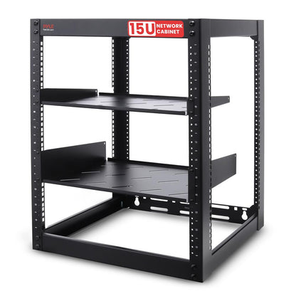 15U Server Rack Cabinet - Easy Access, Steel Frame, Wall Mountable