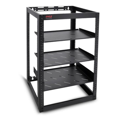 20U Open Frame Server Rack - Easy Mobility, Heavy-Duty Steel, Black
