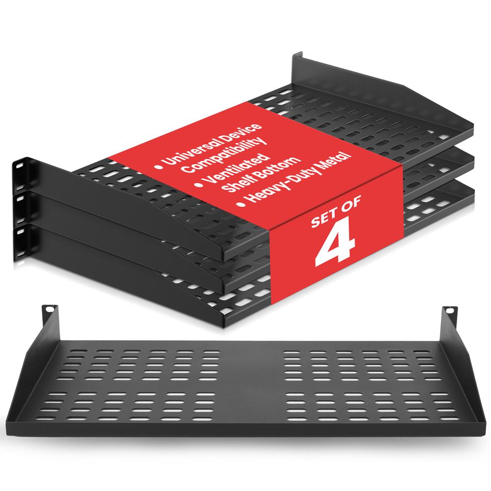 1U Server Rack Shelf Mount Tray (4-Pack) – Pyle USA