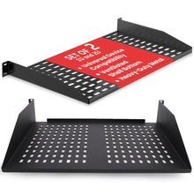 19" Server Rack Shelves, 110lbs Capacity, Ventilated Steel