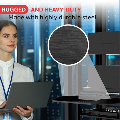 19" Server Rack Shelves, 110lbs Capacity, Ventilated Steel