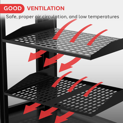 19" Server Rack Shelves, 110lbs Capacity, Ventilated Steel