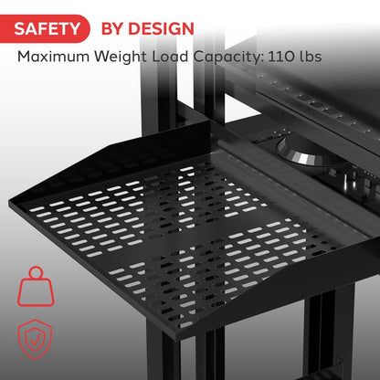 2U Server Rack Shelf 2 Pack - 110lbs Capacity, Vented Steel