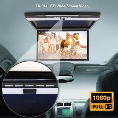 Car Overhead Monitor 1080p LCD 17.3" Flip-Down Screen HDMI/USB/SD