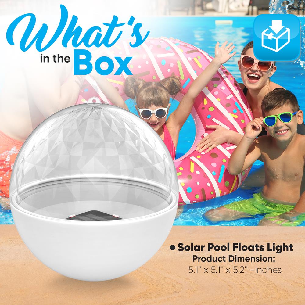Pool Floater Sign Pool Chlorine Floater With Lights Solar Pool Chlorine Floater With LED ...