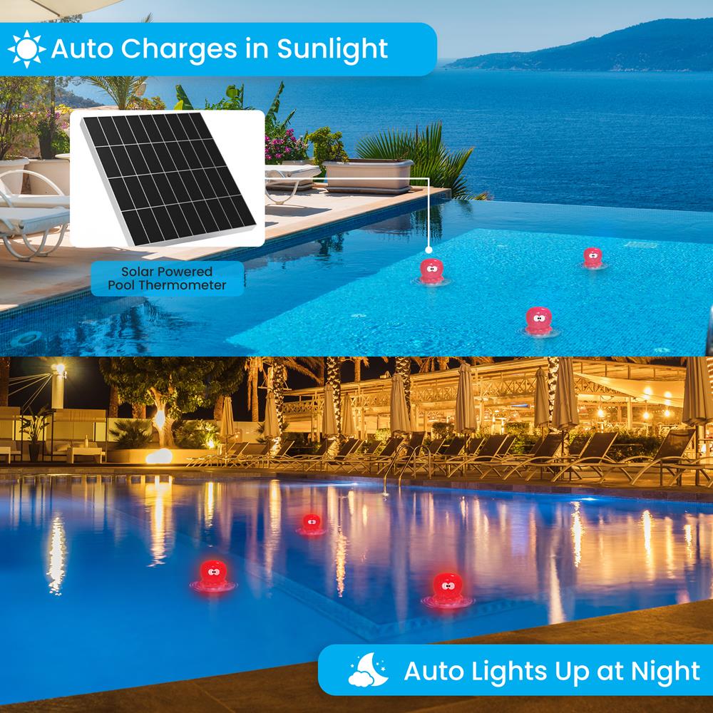 product image number 3 for Pyle Solar Light Up Octopus Thermometer