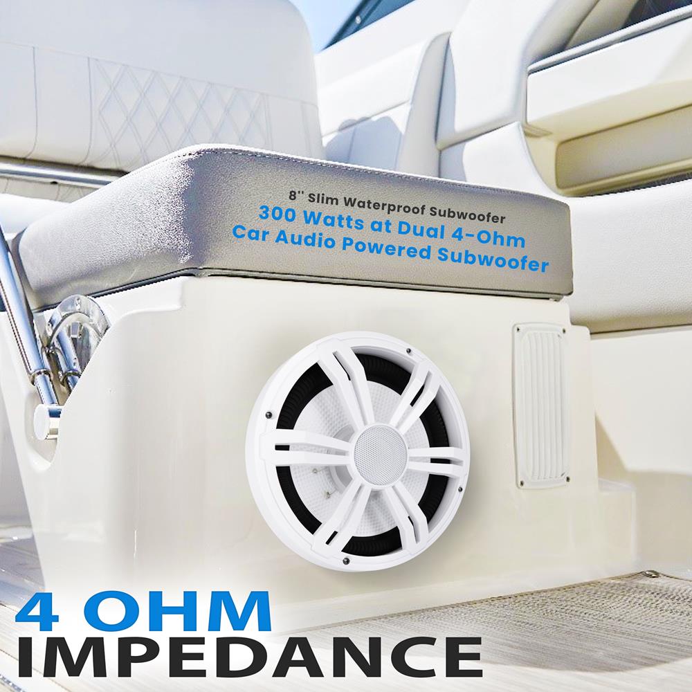 product image number 4 for Pyle 8'' Slim Waterproof Subwoofer