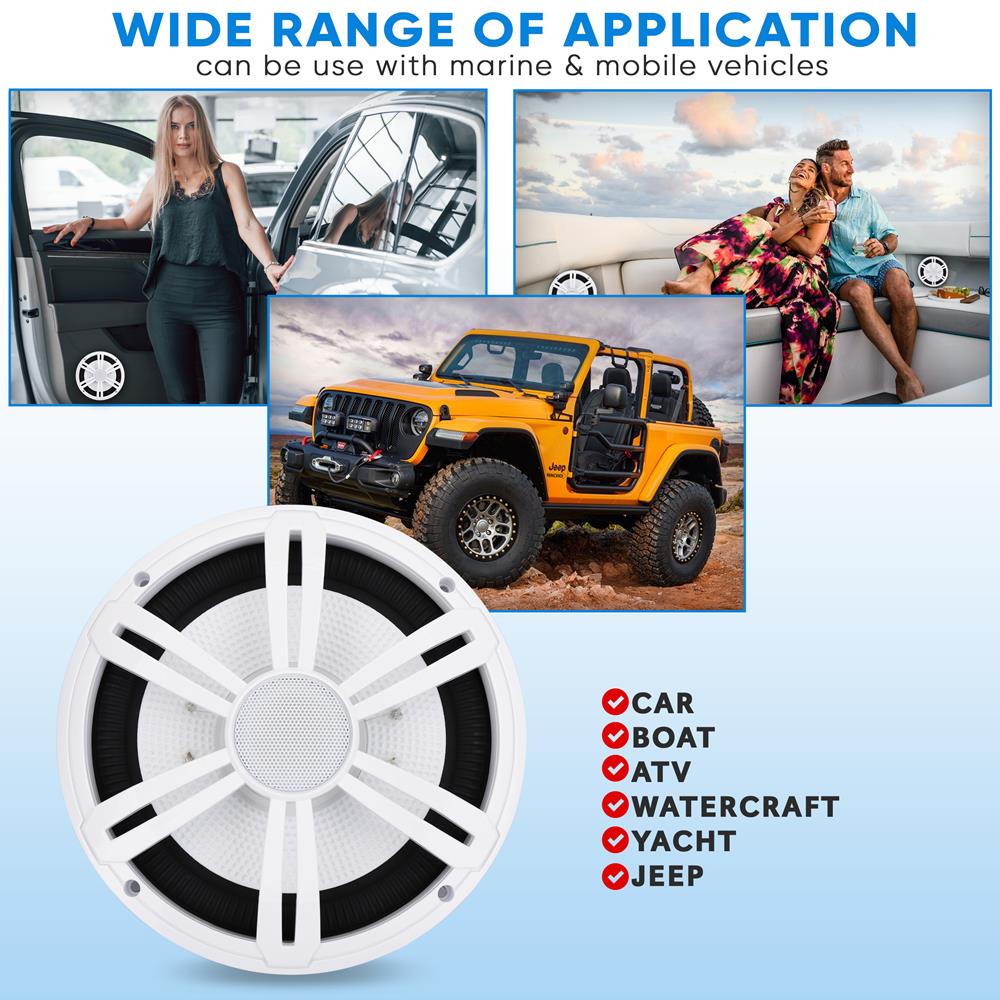 product image number 5 for Pyle 8'' Slim Waterproof Subwoofer