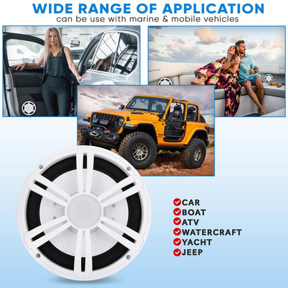 product image number 5 for Pyle 8'' Slim Waterproof Subwoofer