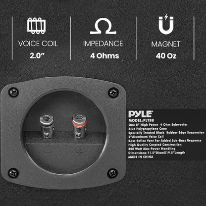 product image number 4 for Pyle 8'' Amplified Car Subwoofer Enclosure
