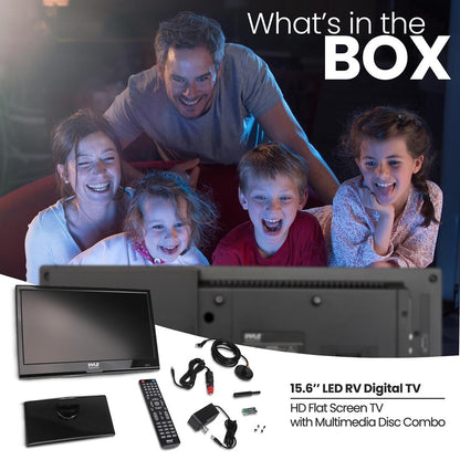 15.6" LED RV TV 1080p FHD Display DVD Combo 12V/24V Adapter