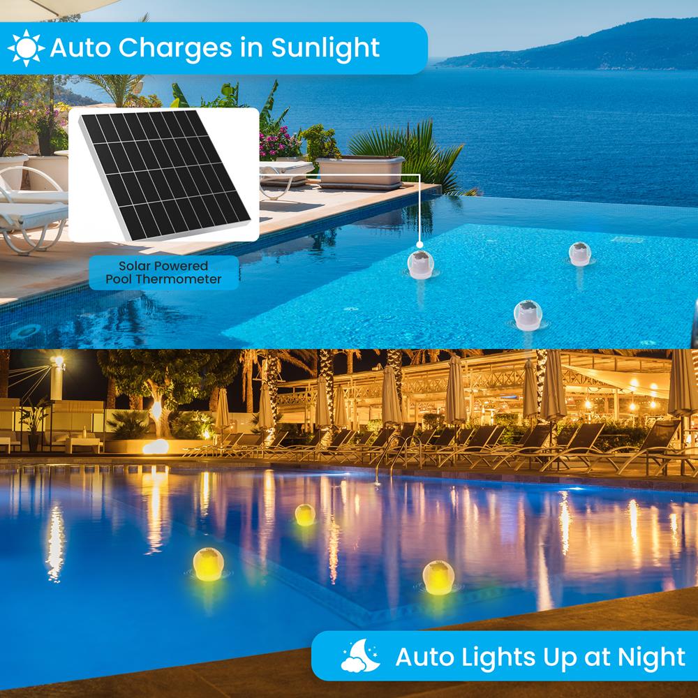 product image number 3 for Pyle Solar Light Up Torch Globe Thermometer