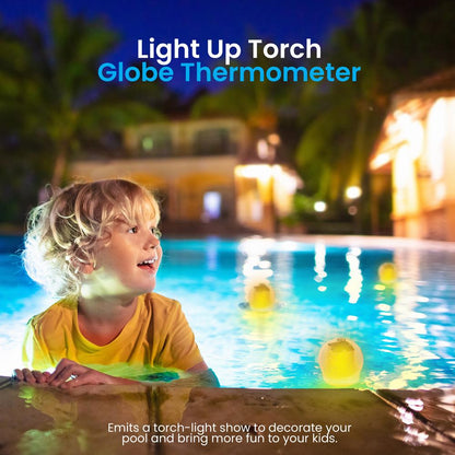 product image number 6 for Pyle Solar Light Up Torch Globe Thermometer