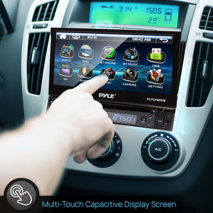 Car Stereo Video Receiver With Cd/Dvd Player, Bluetooth Wireless Streaming, Hands-Free Talking, Motorized Fold-Out 7’’ Touchscreen Display, Mp3/Usb/Am/Fm Radio, Single Din