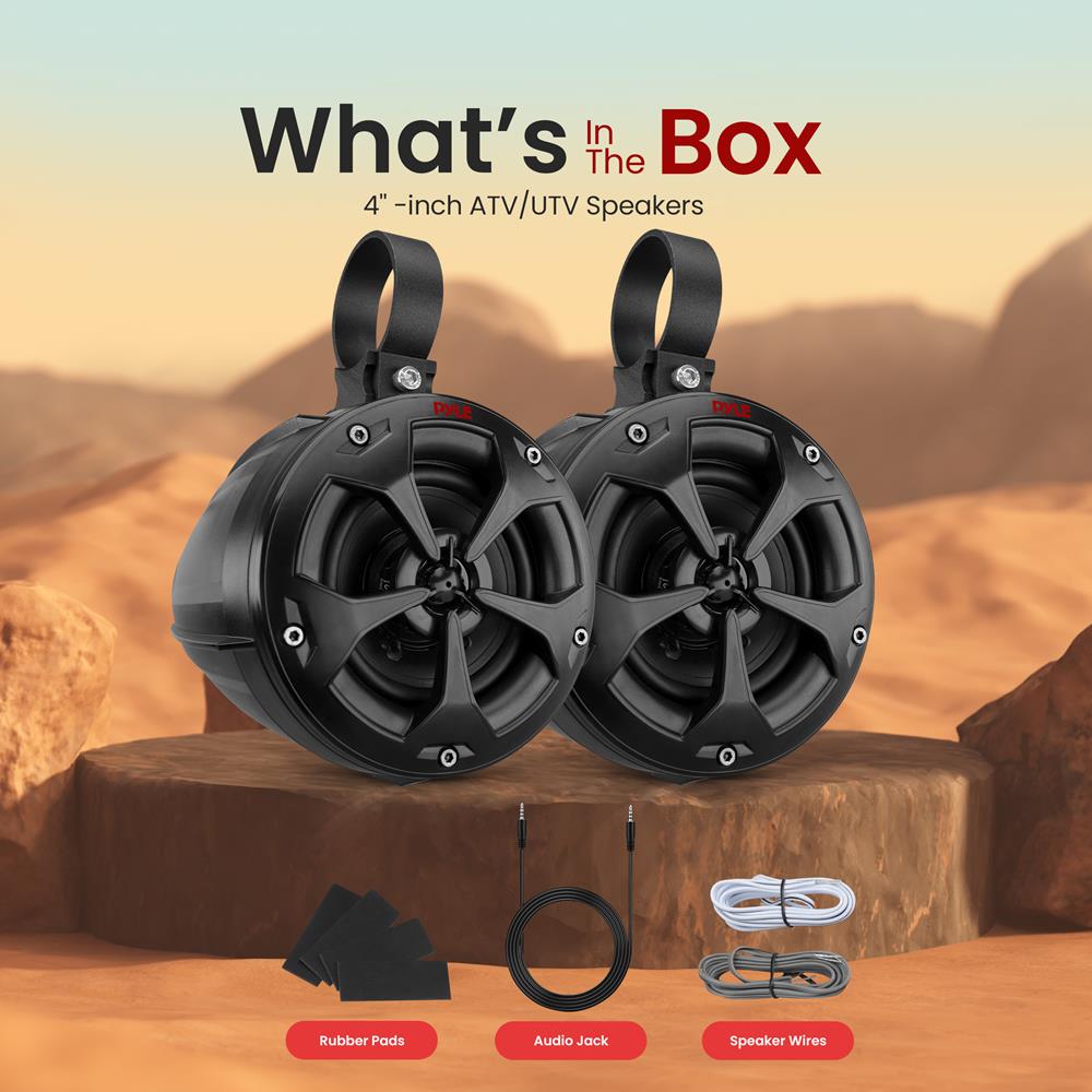 2-Way Waterproof Off-Road Speakers 800W Marine Grade, 4